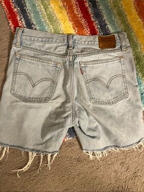 Levi's Light Blue High-Rise Wedgie Cutoff Shorts